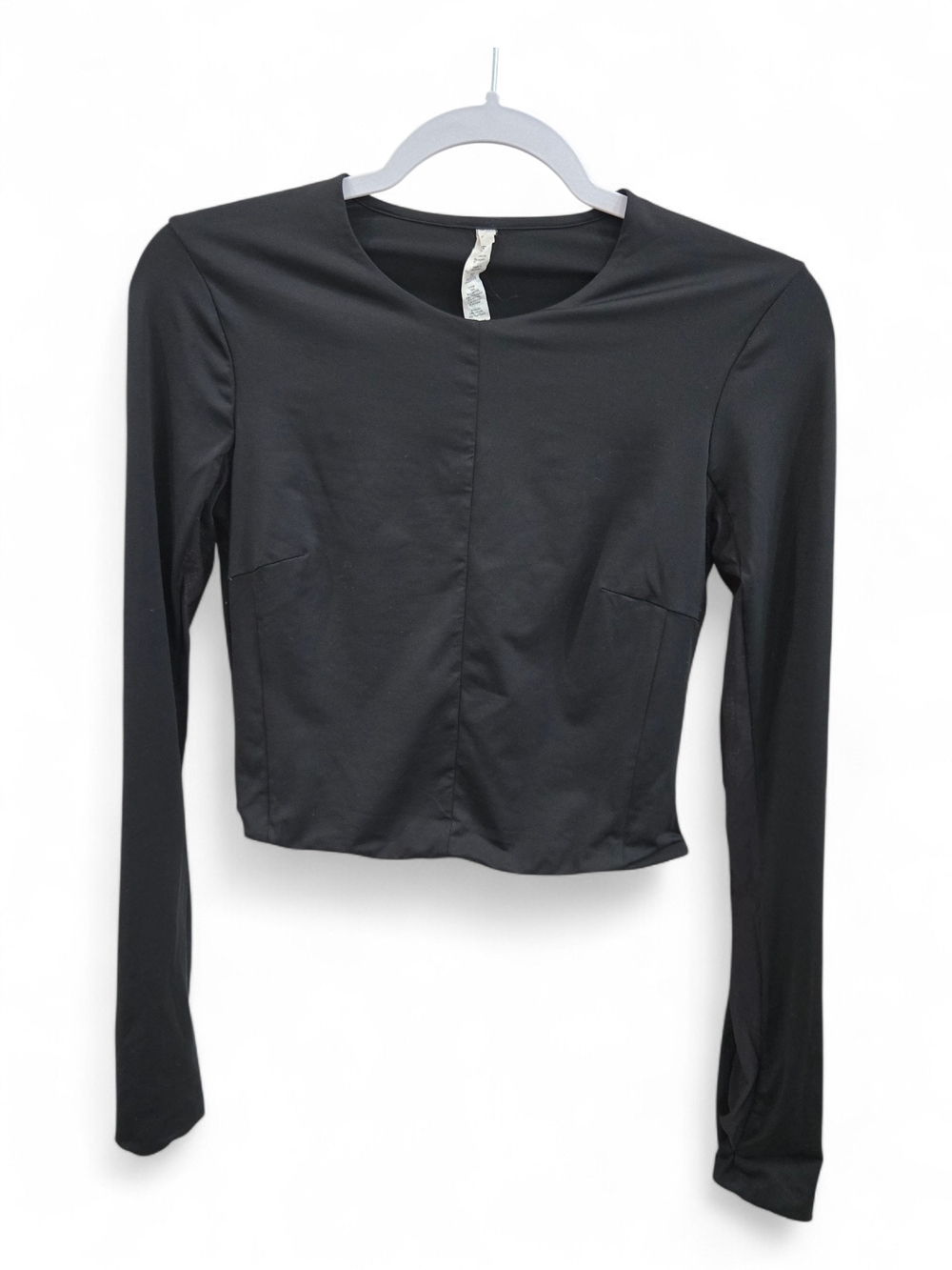 Lululemon Athletica Black Long-Sleeve Cropped Crew Top